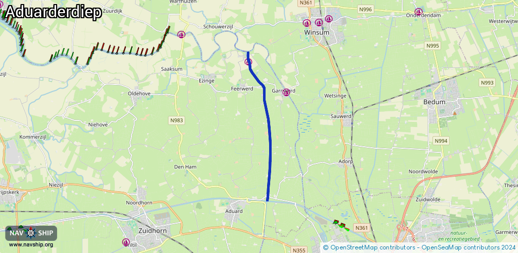 Routenverlauf Aduarderdiep
