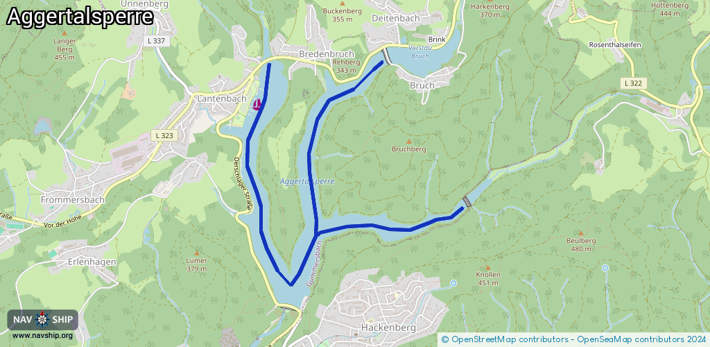Routenverlauf Aggertalsperre