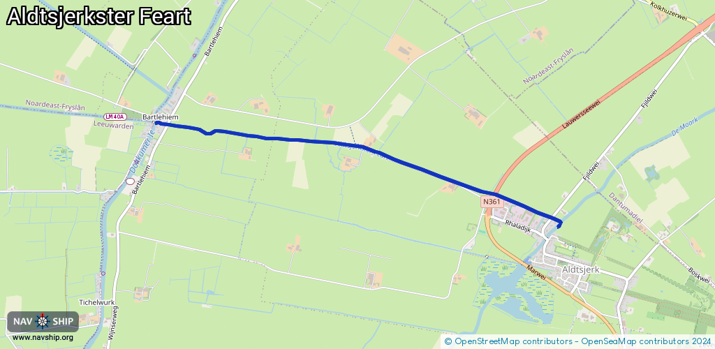 Routenverlauf Aldtsjerkster Feart