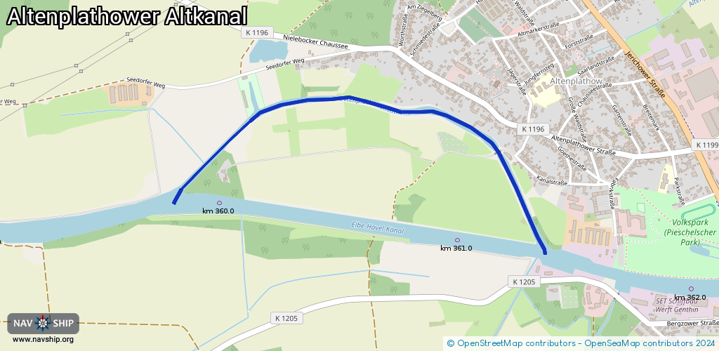 Route Altenplathower Altkanal