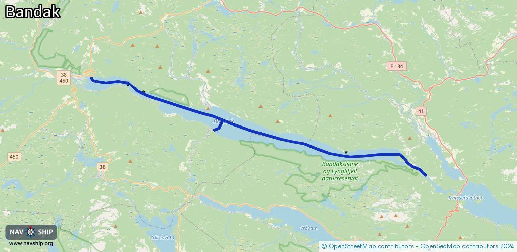 Routenverlauf Bandak