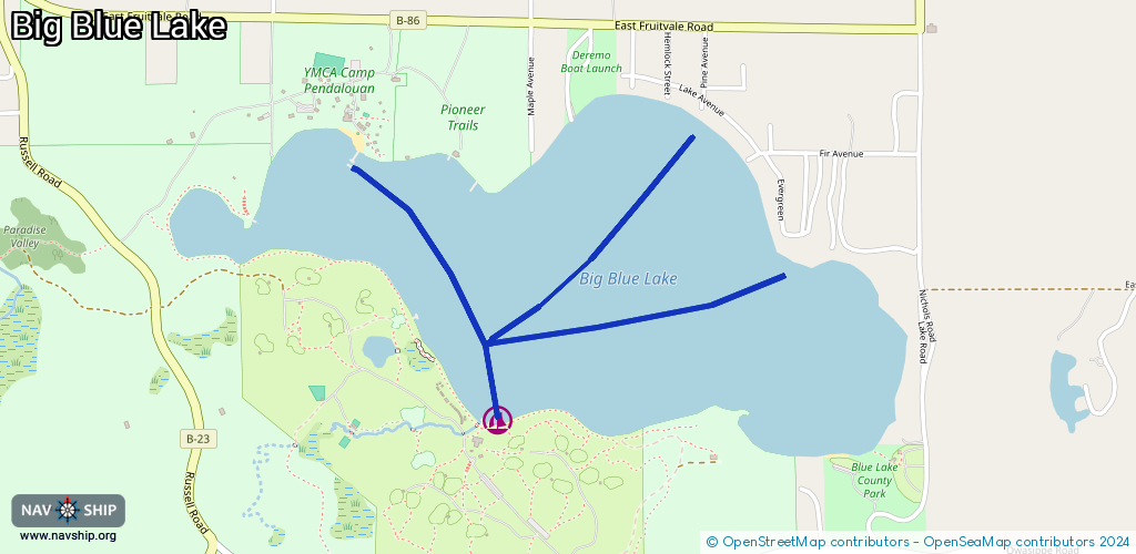 Routenverlauf Big Blue Lake