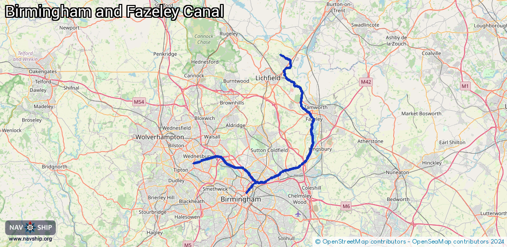 Route Birmingham and Fazeley Canal