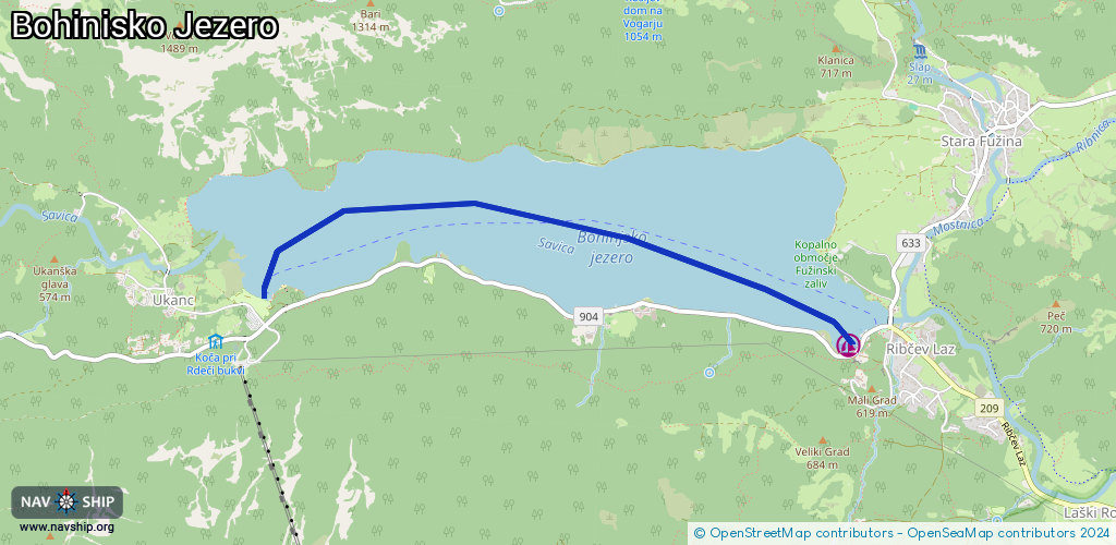 Routenverlauf Bohinisko Jezero