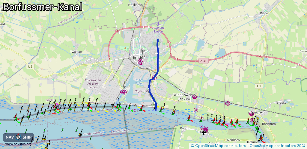 Routenverlauf Borfussmer-Kanal