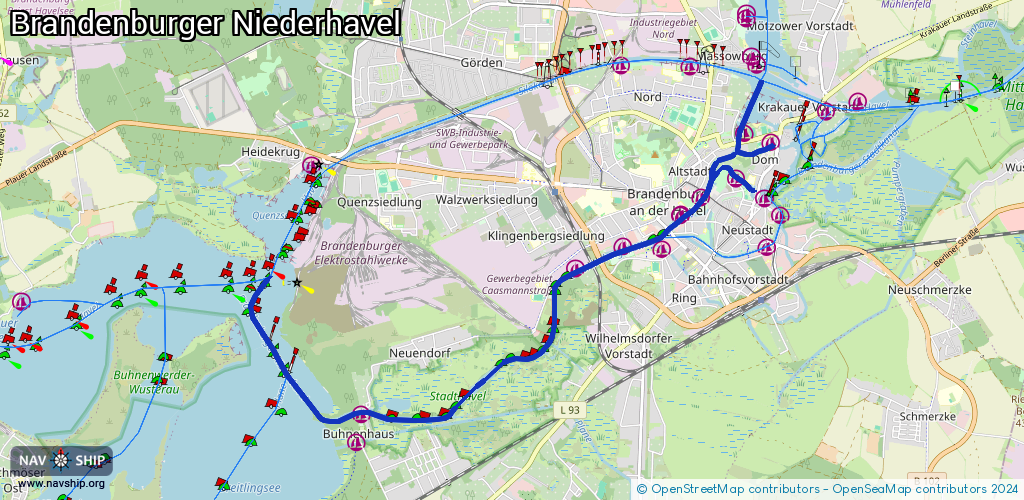 Routenverlauf Brandenburger Niederhavel
