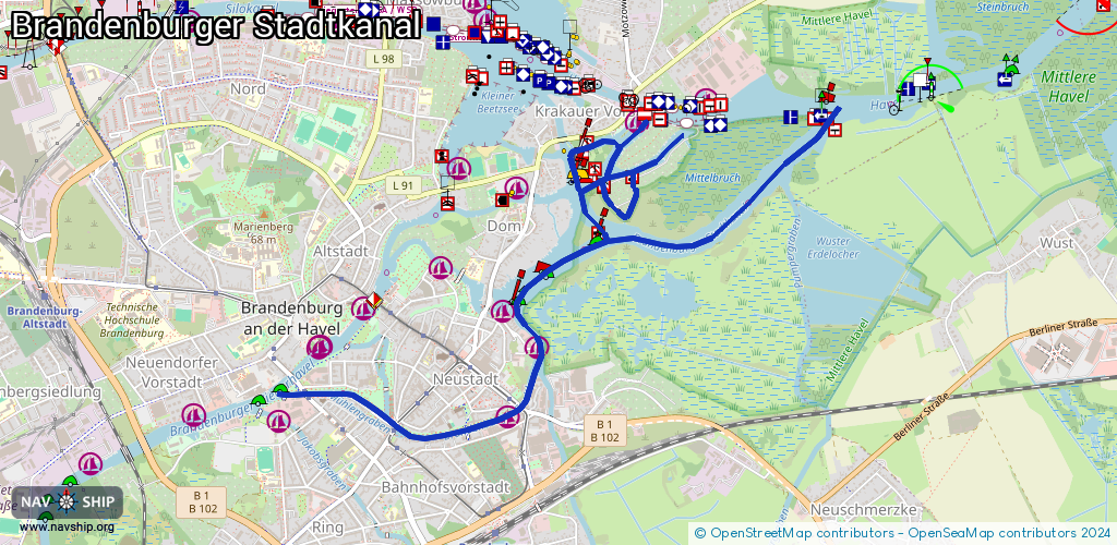 Routenverlauf Brandenburger Stadtkanal