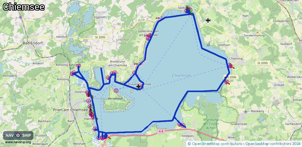 Routenverlauf Chiemsee