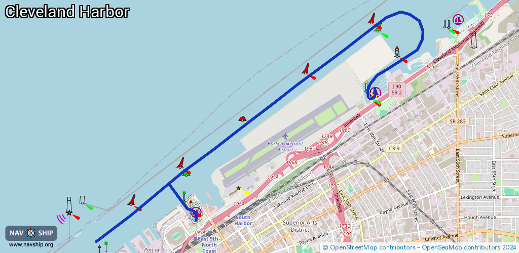 Route Cleveland Harbor