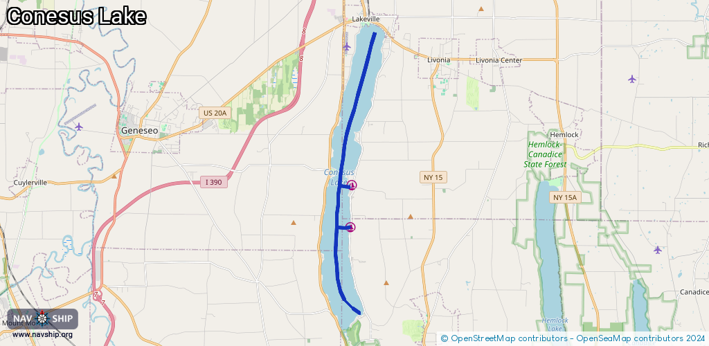 Route Conesus Lake