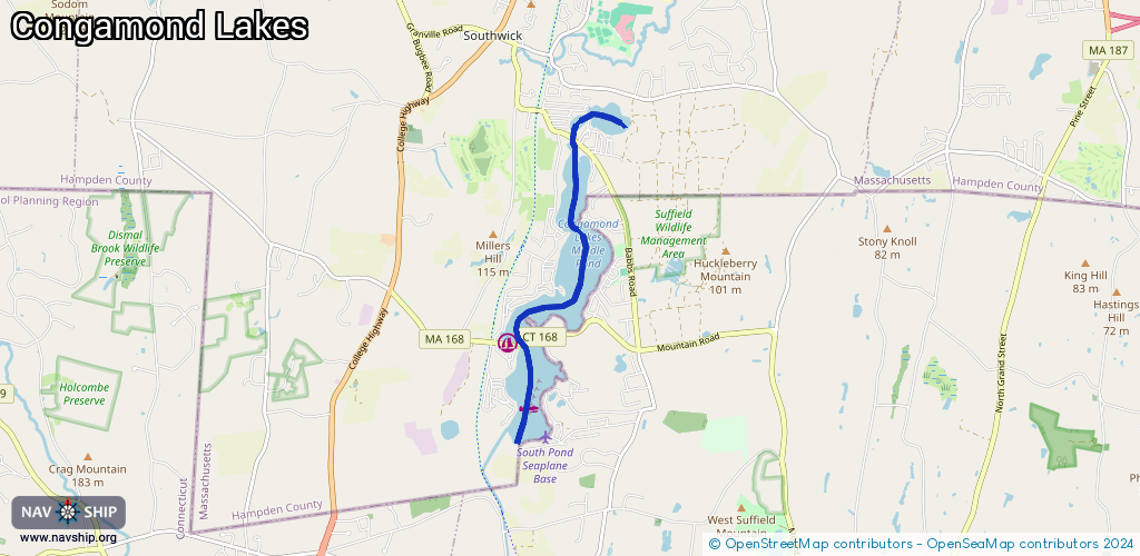 Routenverlauf Congamond Lakes