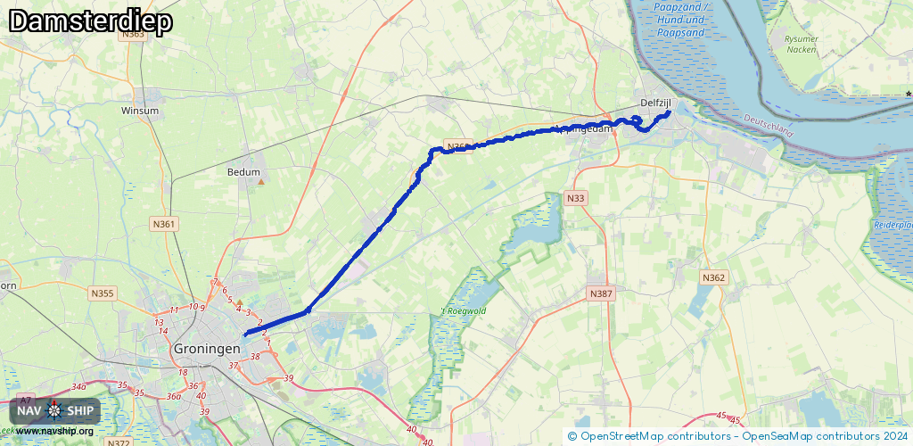Route Damsterdiep
