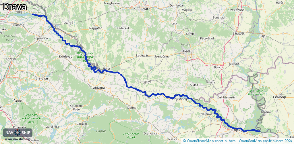 Routenverlauf Drava