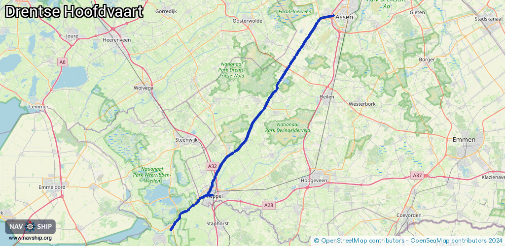 Routenverlauf Drentse Hoofdvaart