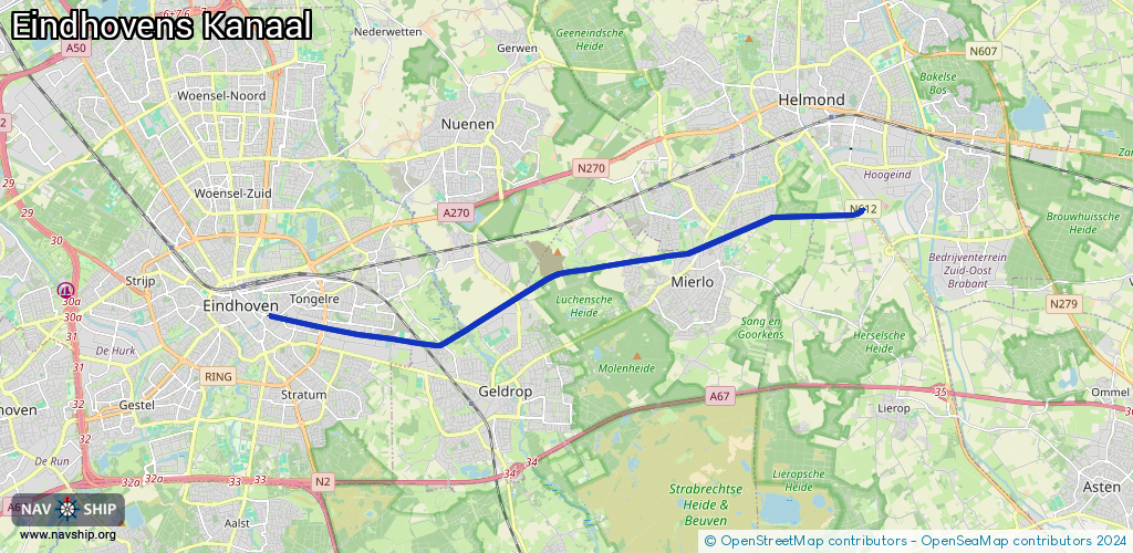 Routenverlauf Eindhovens Kanaal