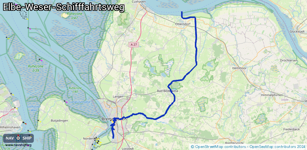 Route Elbe-Weser-Schifffahrtsweg