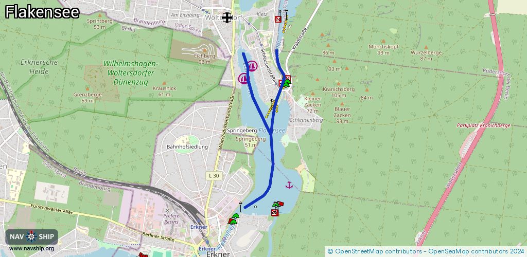 Routenverlauf Flakensee