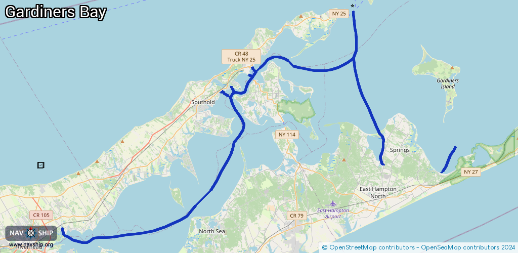 Route Gardiners Bay