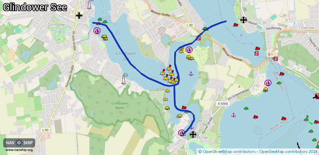 Routenverlauf Glindower See