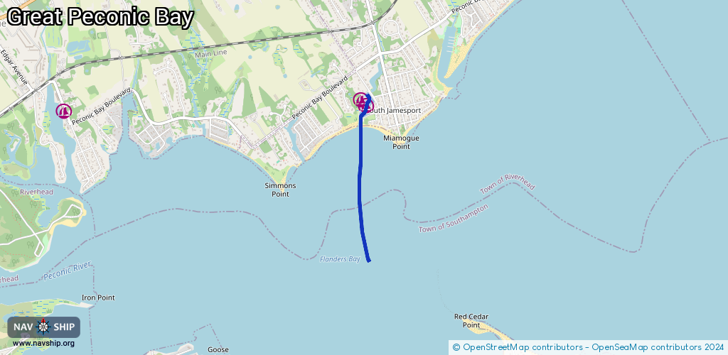 Routenverlauf Great Peconic Bay