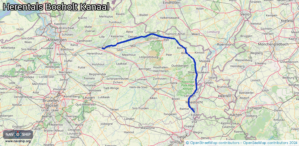 Routenverlauf Herentals Bocholt Kanaal