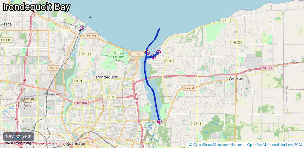 Routenverlauf Irondequoit Bay