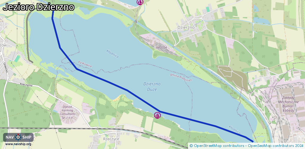 Routenverlauf Jezioro Dzierzno