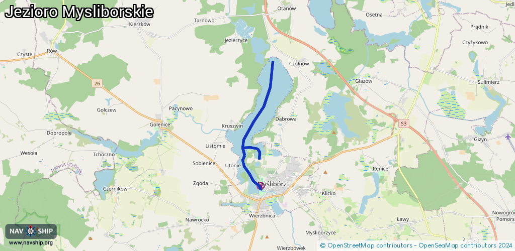 Route Jezioro Mysliborskie