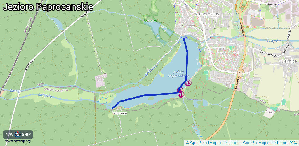 Routenverlauf Jezioro Paprocanskie