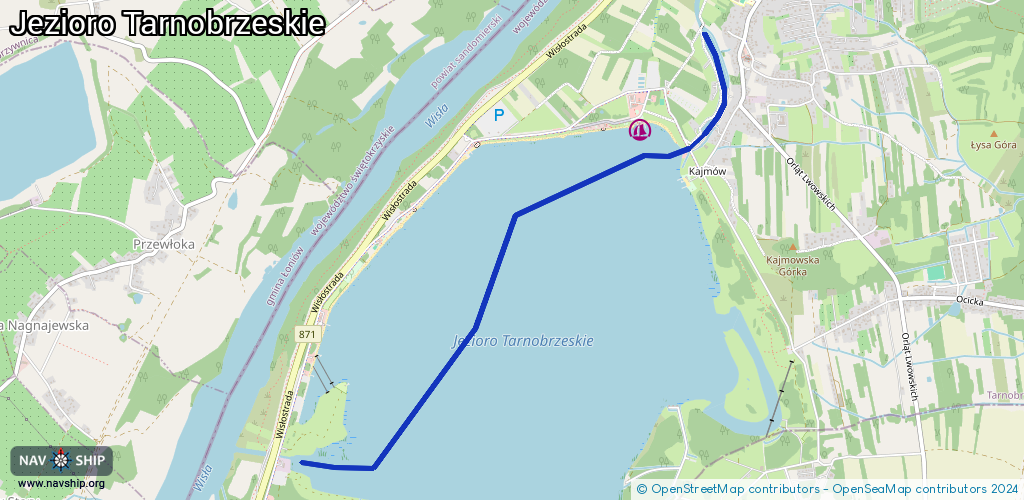 Routenverlauf Jezioro Tarnobrzeskie