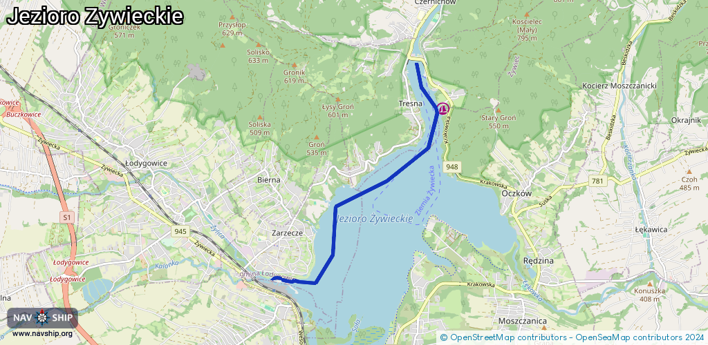 Route Jezioro Zywieckie