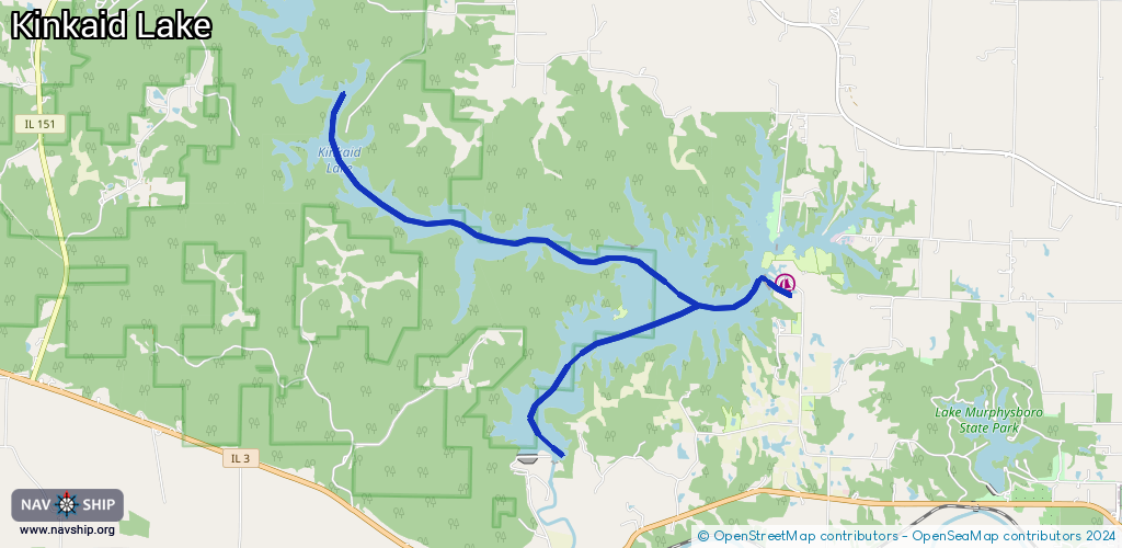 Route Kinkaid Lake