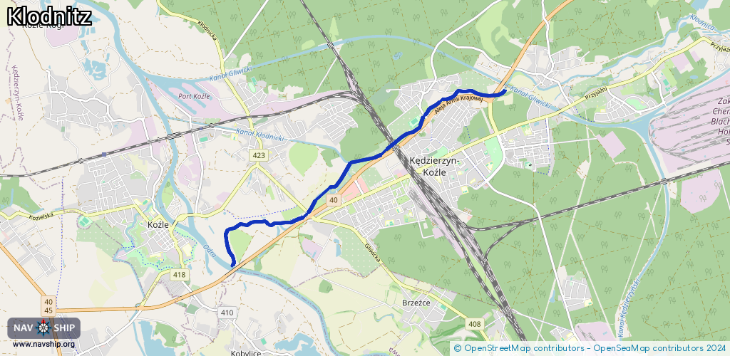 Routenverlauf Klodnitz