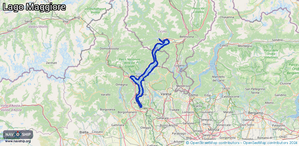 Routenverlauf Lago Maggiore