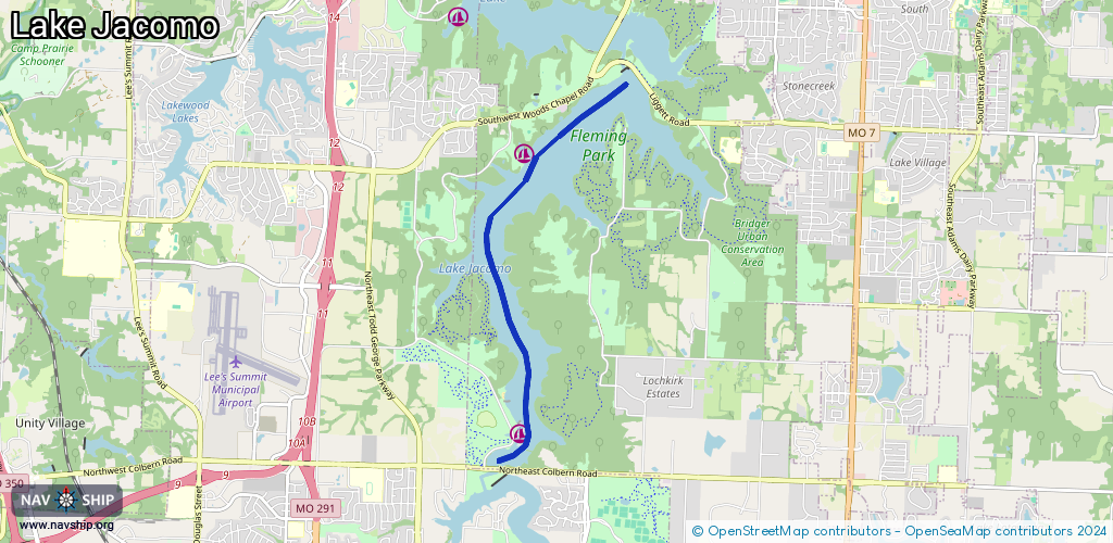 Route Lake Jacomo