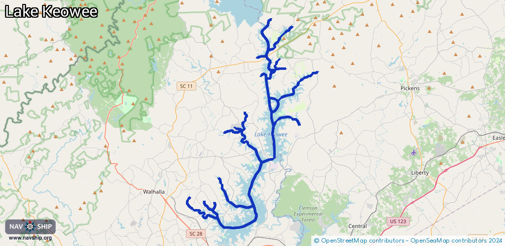 Route Lake Keowee