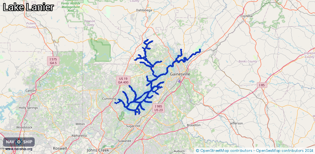 Route Lake Lanier