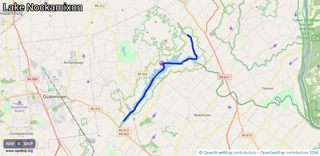 Route Lake Nockamixon