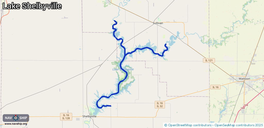 Route Lake Shelbyville