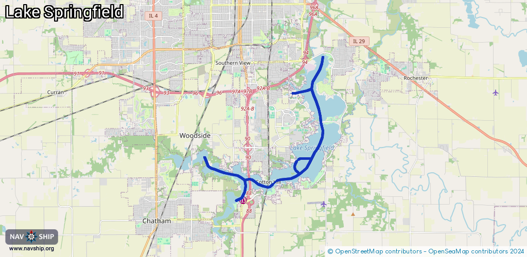 Route Lake Springfield