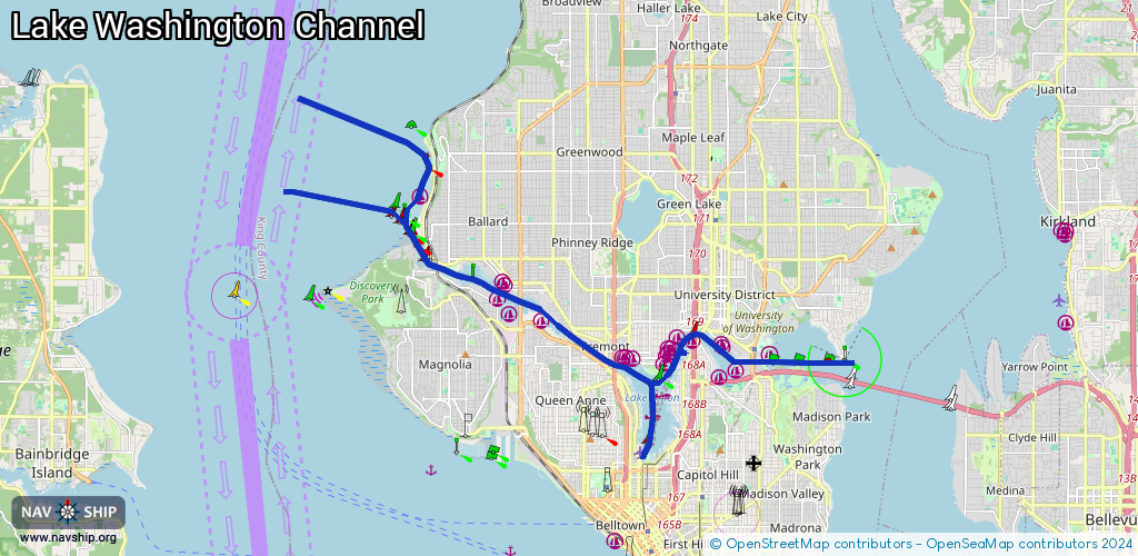 Routenverlauf Lake Washington Channel
