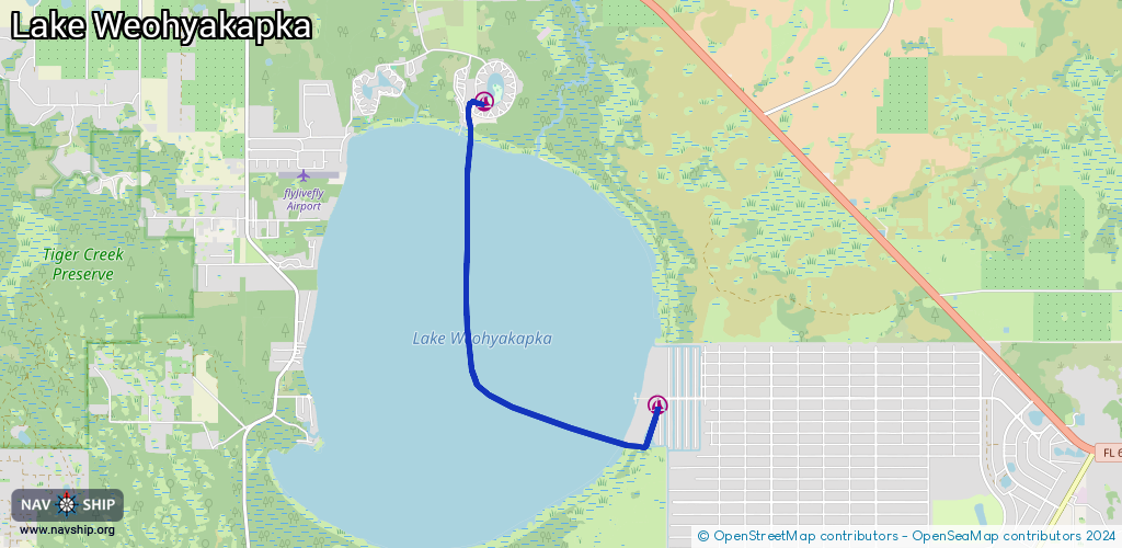 Routenverlauf Lake Weohyakapka