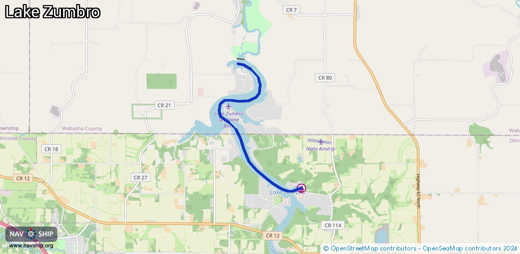Route Lake Zumbro