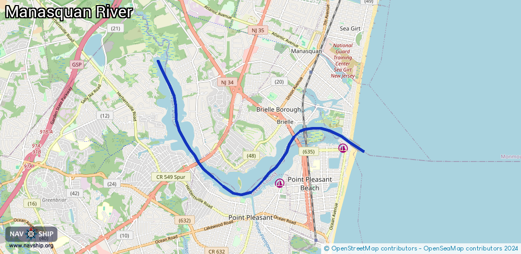 Routenverlauf Manasquan River