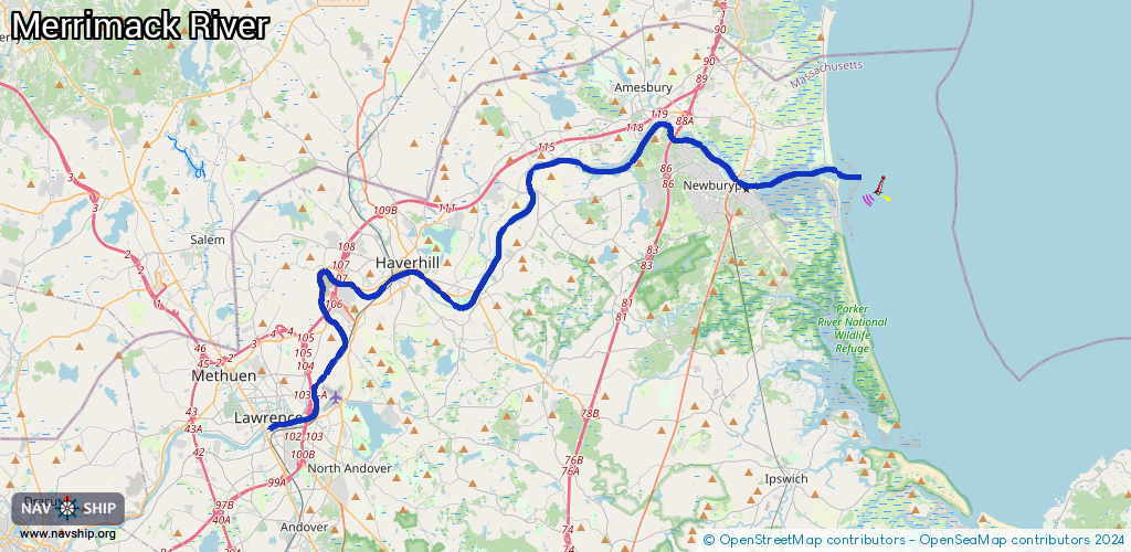 Route Merrimack River