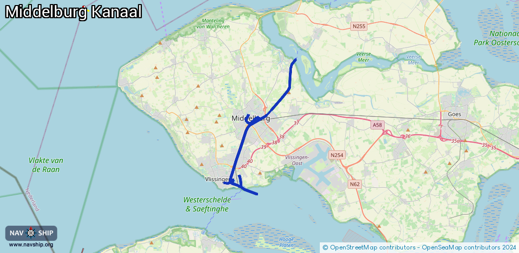 Routenverlauf Middelburg Kanaal
