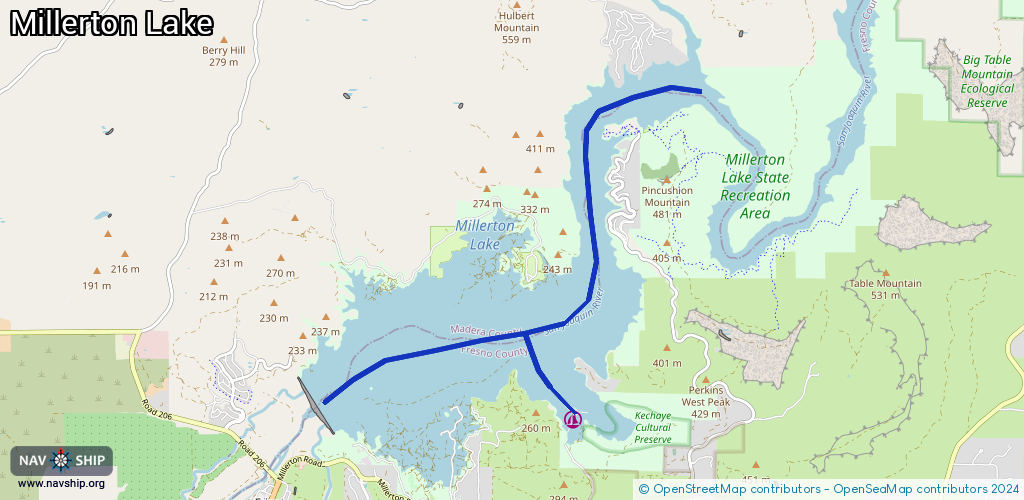 Route Millerton Lake
