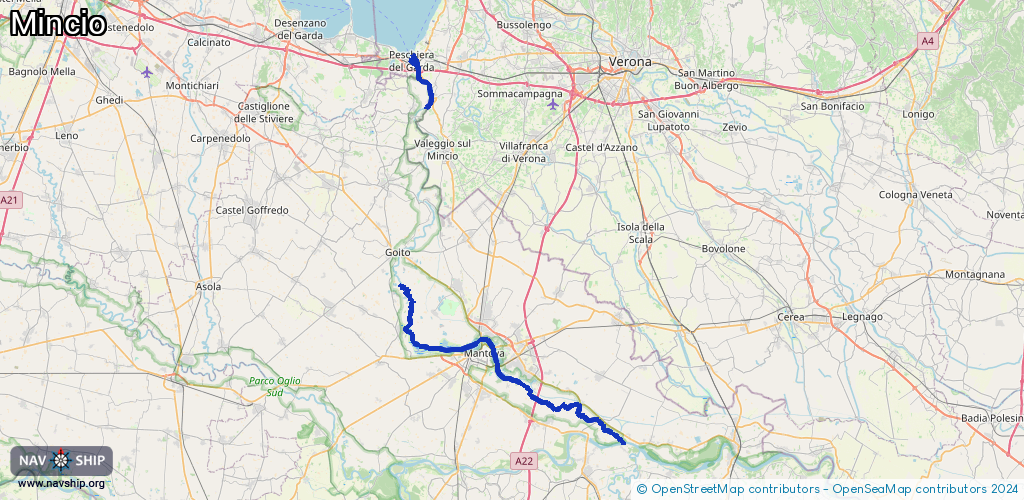Routenverlauf Mincio