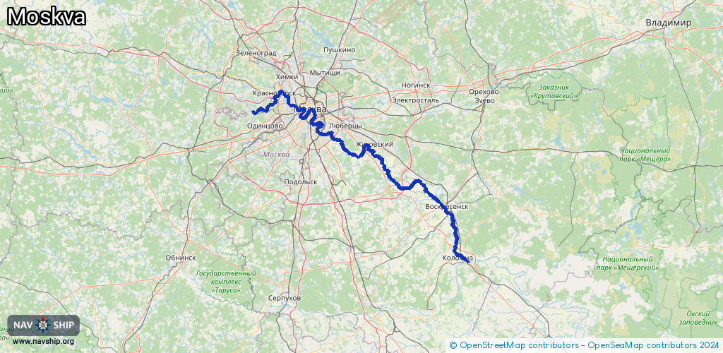 Routenverlauf Moskva