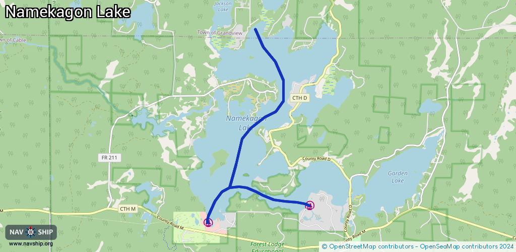 Routenverlauf Namekagon Lake